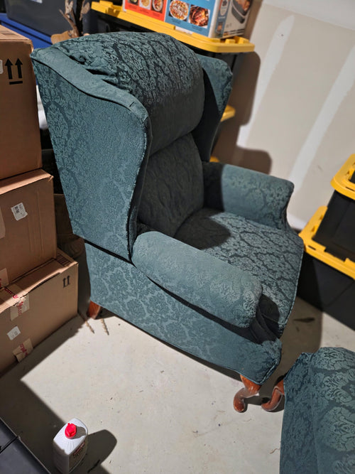 Set of 2 Antique Wing Back Recliners